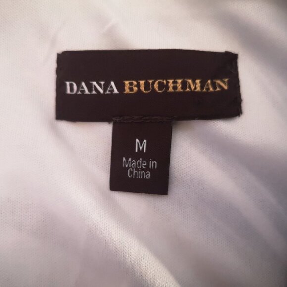 Dana Buchman Ladies B&W Leaf Pattern Size Medium Fully Lined Sleeveless Top - Picture 3 of 9